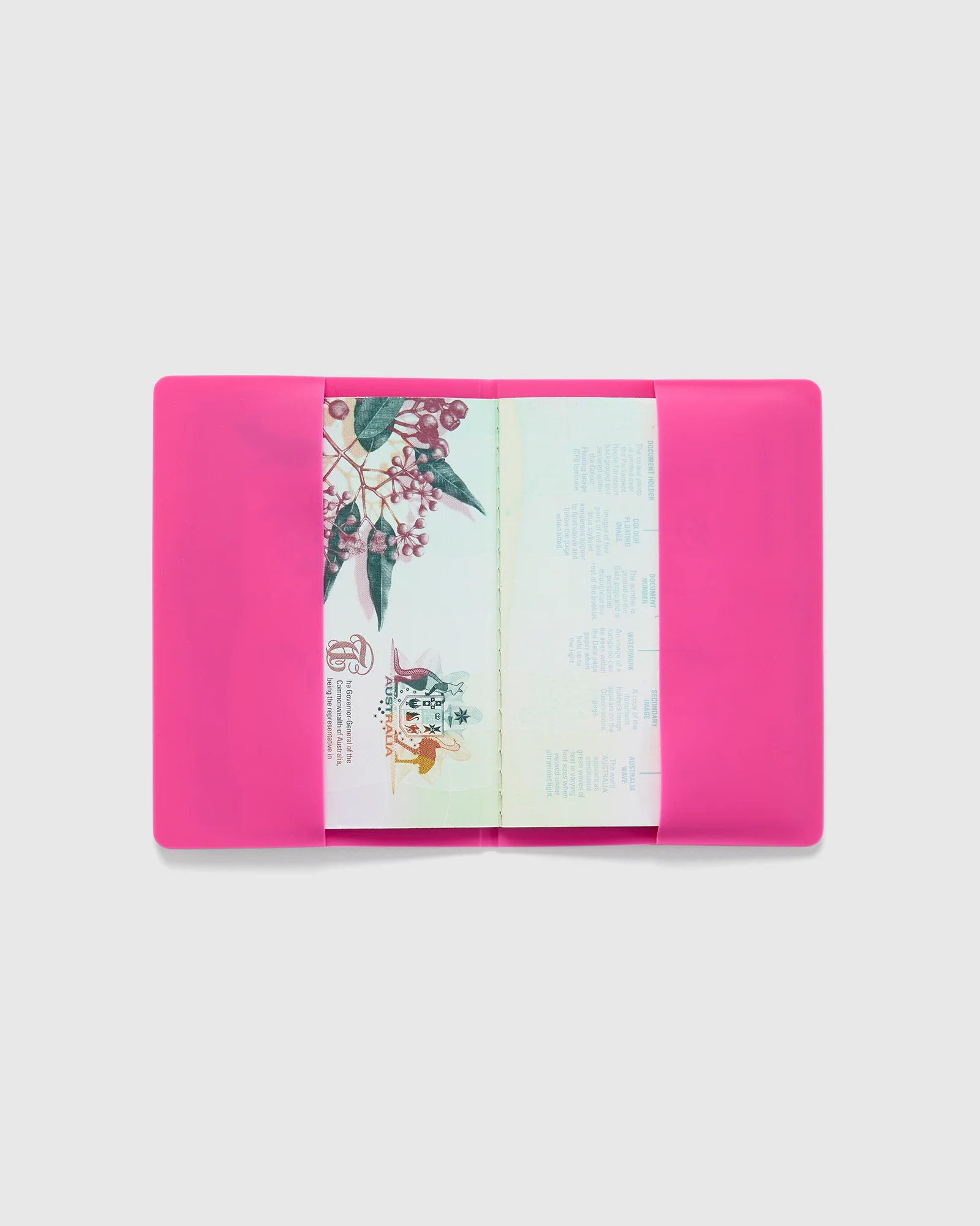 A-Z Silicone Passport Holder Raspberry - Image 3